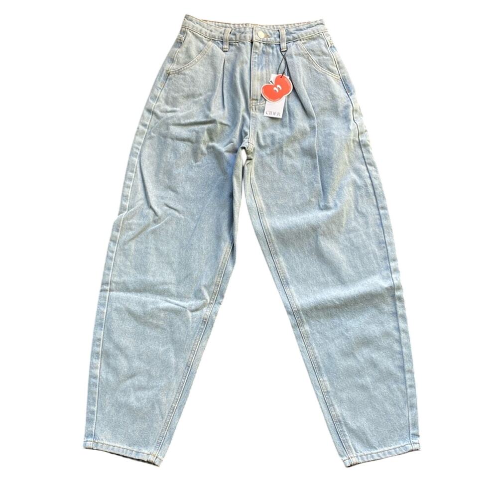 CIDER High Waisted Jean Womens Sz 0 Tapered Ankle Wide Leg New